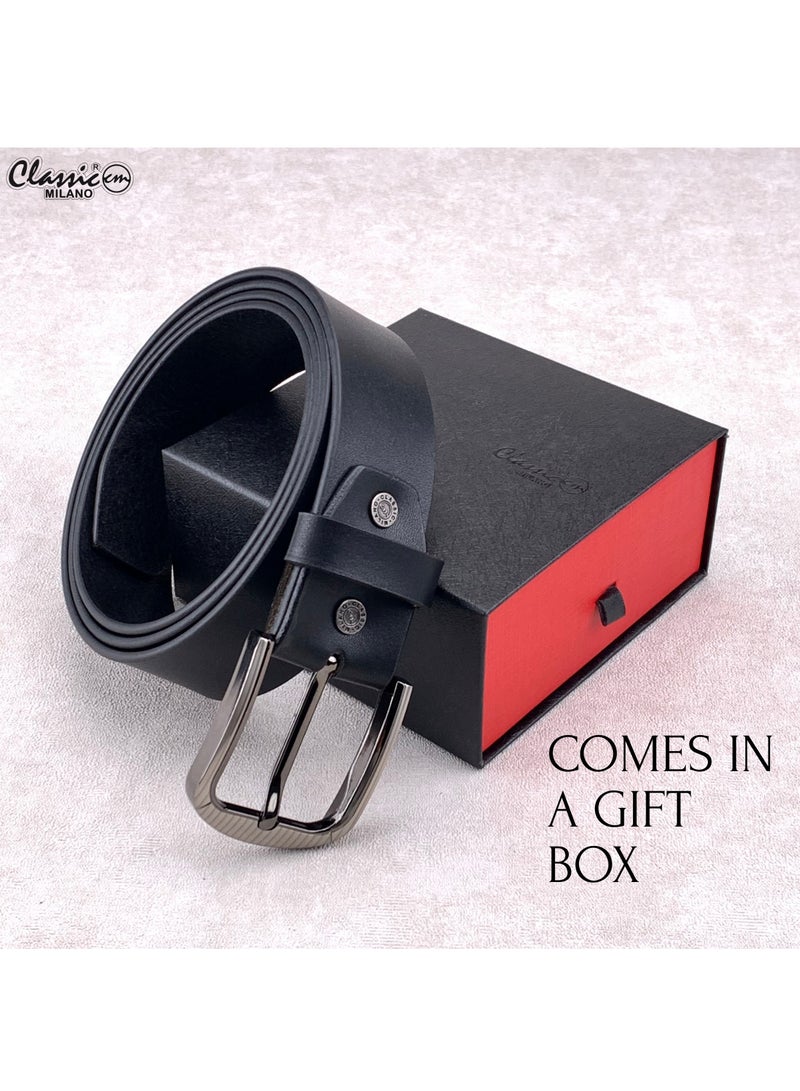 Classic Milano Genuine Leather Belt Men - Semi-Casual Men's Belts & Party Wear Belt, Casual Outfits, Gifts - Black & Brown Men’s Leather Belt for Men - Image 4