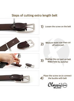Classic Milano Classic Milano Genuine Leather Belts for men Print Texas PG 40MM Belt men PTX-406 (Black) by Milano Leather  - Image 5