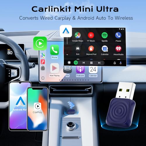 Carlinkit Mini Ultra Wireless CarPlay Android Auto Adapter Plug Play Dongle for iPhone Android Convert Wired to Wireless USBAUSBC Fast Connection Compatible with OEM Wired Cars - Image 3