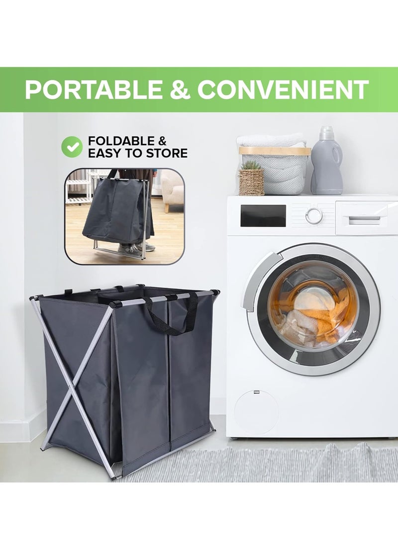 Generic - Laundry Bag - Laundry Basket With Lid Dual Section Laundry Hamper With Handles Anti-mold & Foldable Storage Basket For Laundry Room Organization Toy Storage Blanket Basket - Image 1