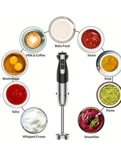 SILVER CREST Stainless Steel Stick Blender - 500W Powerful,Speeds, Low Noise, Turbo Mode - Includes , Milk Frother, Egg Whisk, Hang-up Loop for Easy Mounting, BPA-Free,  - Image 2