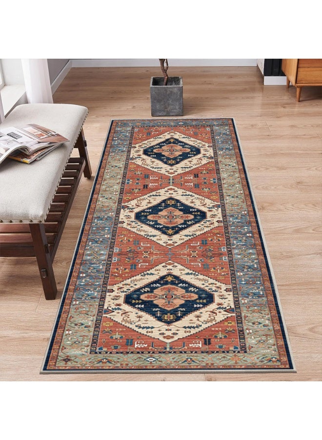آنا سجادة مدخل طويلة بنمط بوهيمي - 60*160 سم، سجاد يمتص الماء لمنطقة المدخل والحمام - Image 1