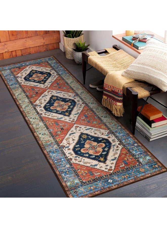 آنا سجادة مدخل طويلة بنمط بوهيمي - 60*160 سم، سجاد يمتص الماء لمنطقة المدخل والحمام - Image 2