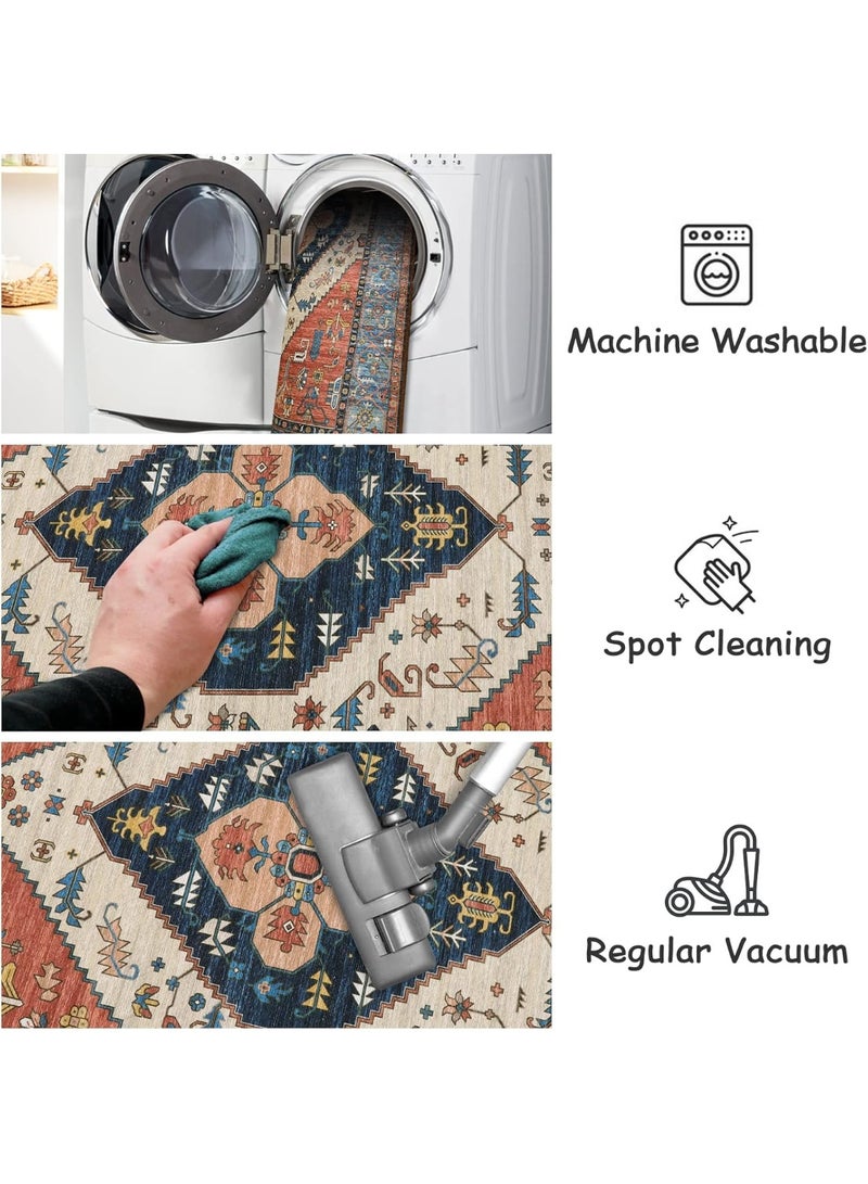 آنا سجادة مدخل طويلة بنمط بوهيمي - 60*160 سم، سجاد يمتص الماء لمنطقة المدخل والحمام - Image 4