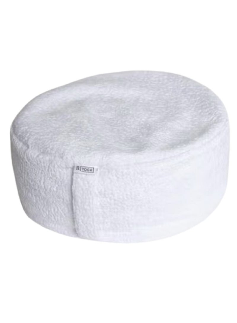 B YOGA The Ritual Meditation Cushion – Cream Chenille Large Zafu for Comfort & Style - Image 1