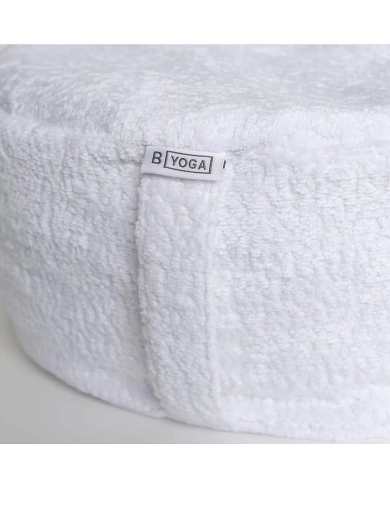 B YOGA The Ritual Meditation Cushion – Cream Chenille Large Zafu for Comfort & Style - Image 3