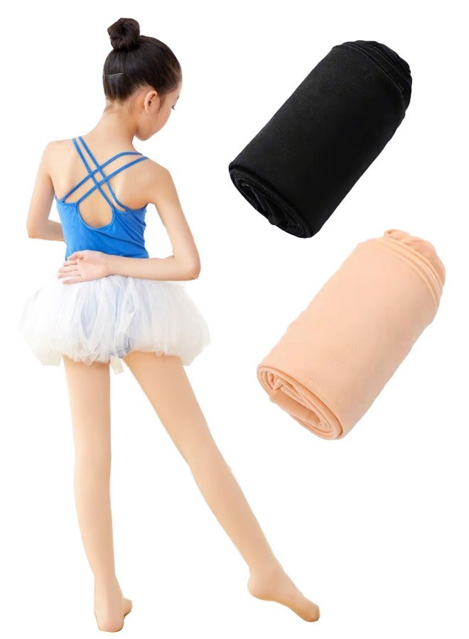 2 Pairs Girls Dance Socks,Girls Ballet Tights | Ballet Tights Kids Soft Elasticity Tights Bulk School Uniform Costume With Tights，Child Long Stockings Suitable For Dancing Performing - Image 1