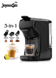 JoyousSto Espresso Maker for Capsule, Blue Capsule & Coffee Powder, 19 Bar Pump Pressure Makes Authentic Espresso Coffee, Mini Espresso Coffee Machines 1450W Black with Removable 600ml Water Tank  - Image 1