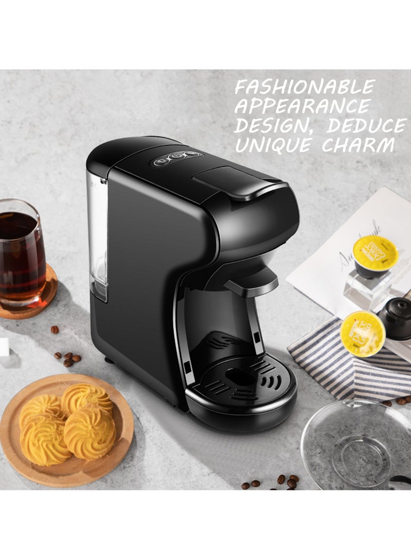 متجر الفرح ماكينة صنع الإسبريسو لكبسولات نسبرسو، كبسولات لافاتزا الزرقاء ومسحوق القهوة، ضغط مضخة 19 بار لصنع قهوة إسبريسو أصلية، آلات صنع قهوة إماكينة صنع الإسبريسو للكبسولات، كبسولة زرقاء ومسحوق قهوة، ضغط مضخة 19 بار لصنع قهوة إسبريسو أصلية، آلات صنع قهوة إسبريسو صغيرة بقوة 1450 وات باللون الأسود مع خزان مياه قابل للإزالة سعة 600 مل - Image 4