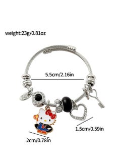 Sanrio Sanrio series Hello Kitty adjustable creative bead combination bracelet bracelet, classic cartoon design jewelry, suitable for girls of all ages  - Image 3
