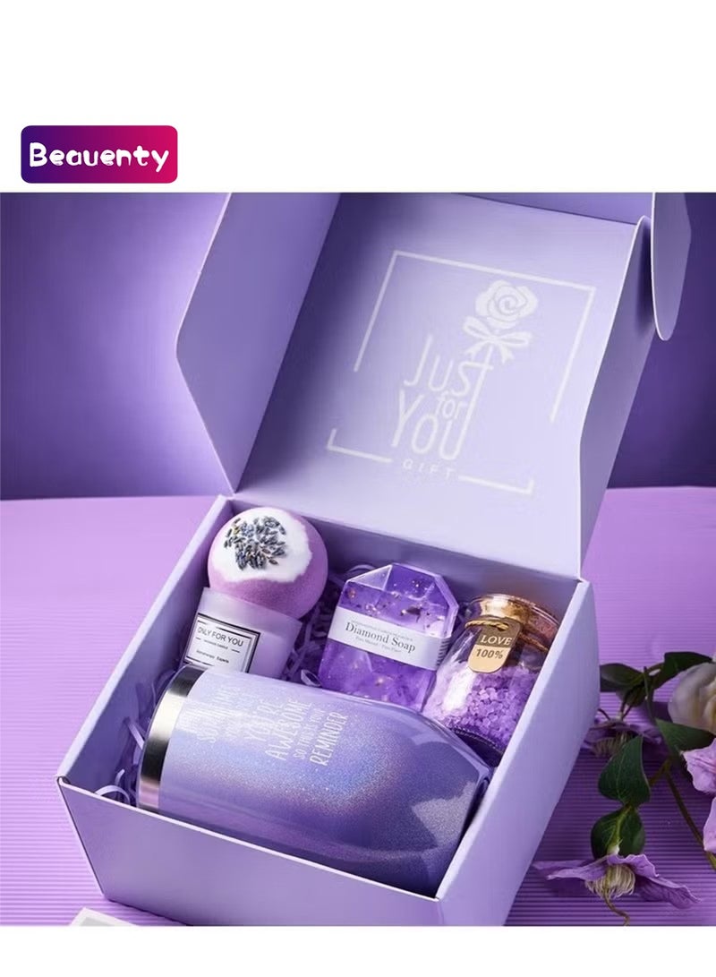 Beauenty Gifts for Women, Mom, Wife, Girlfriend, Sister, Her - Happy Birthday, Valentine's Day, Mothers Day Gifts - Lavender Spa Gift Basket Set - Image 1