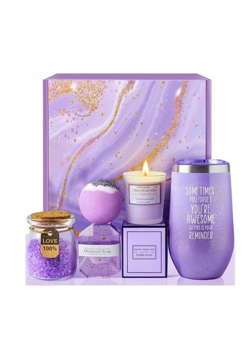 Beauenty Gifts for Women, Mom, Wife, Girlfriend, Sister, Her - Happy Birthday, Valentine's Day, Mothers Day Gifts - Lavender Spa Gift Basket Set - Image 2