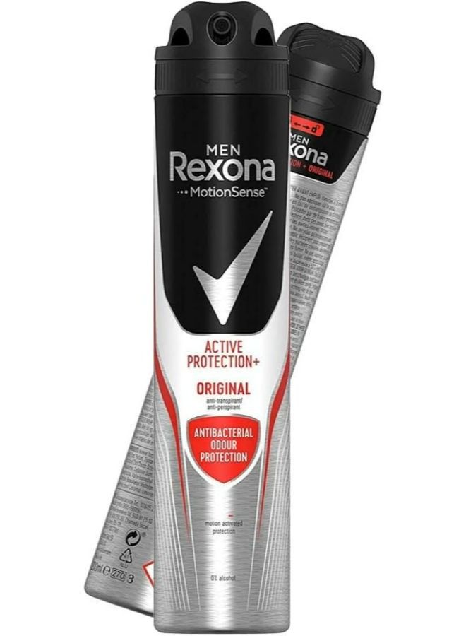 Rexona Men Motion Sense Deodorant Active Protection Plus Original Anti-Bacterial Odor Protection Spray - 200 ml - Image 2