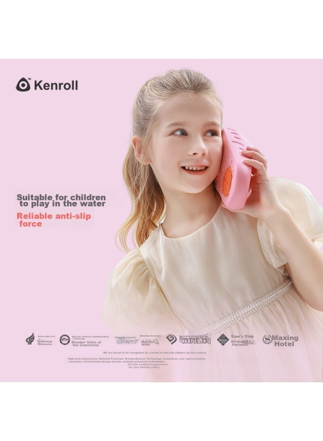 Kenroll Children's Professional Non-slip Slippers, Home Bathroom Odorless, Boys And Girls Bath Sandals, Strawberry Pink, 29/30 - Image 2