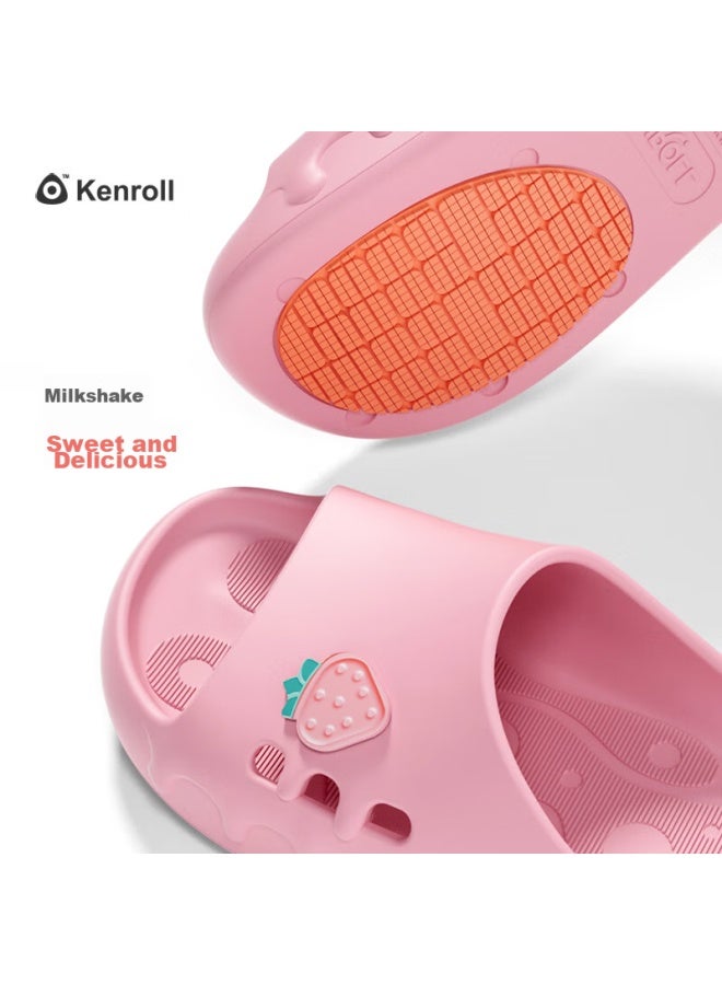 Kenroll Children's Professional Non-slip Slippers, Home Bathroom Odorless, Boys And Girls Bath Sandals, Strawberry Pink, 29/30 - Image 5