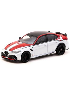 Tarmac Works Giulia GTA White and Red with Black Top Global64 Series 1/64 Diecast Model T64G-TL031-RW