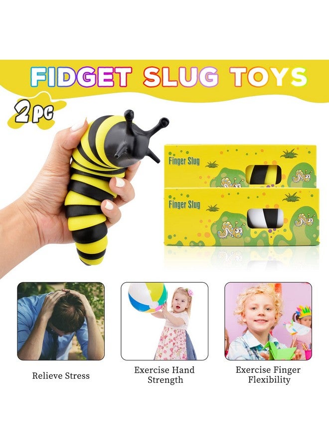 Cevioce Fidget Slug Toy Sensory Slug Fidget Toy For Kids & Adults 2Pcs Cute 3D Articulated Sensory Toys Can Be Spliced Safe｜Exercise Wrist Strength & Stress Relief Great Gift For Adhd Autism - Image 5