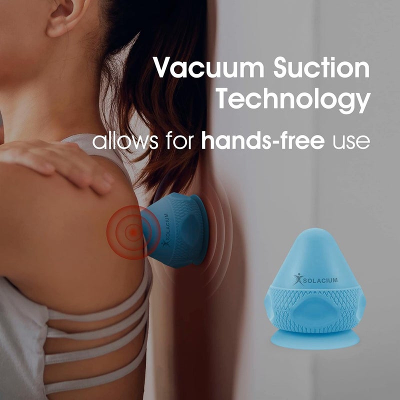 Solacium Mountable Massage Therapy Tool  MultiSurface Suction Cup Wall Massage Tool for Sore Muscles Myofascial Release Stress Relief Trigger Point and Deep Tissue Massage Light Blue - Image 3