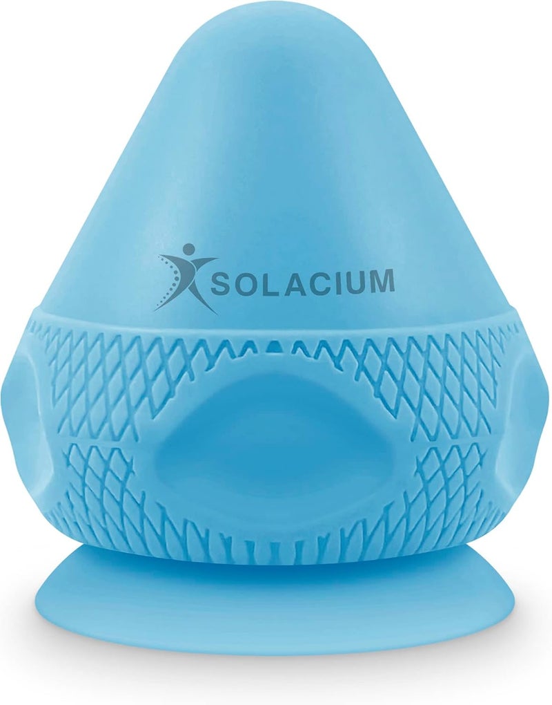 Solacium Mountable Massage Therapy Tool  MultiSurface Suction Cup Wall Massage Tool for Sore Muscles Myofascial Release Stress Relief Trigger Point and Deep Tissue Massage Light Blue - Image 1