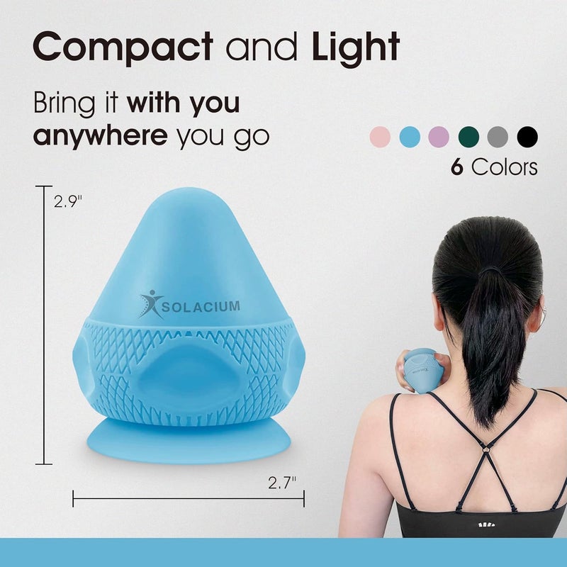 Solacium Mountable Massage Therapy Tool  MultiSurface Suction Cup Wall Massage Tool for Sore Muscles Myofascial Release Stress Relief Trigger Point and Deep Tissue Massage Light Blue - Image 5
