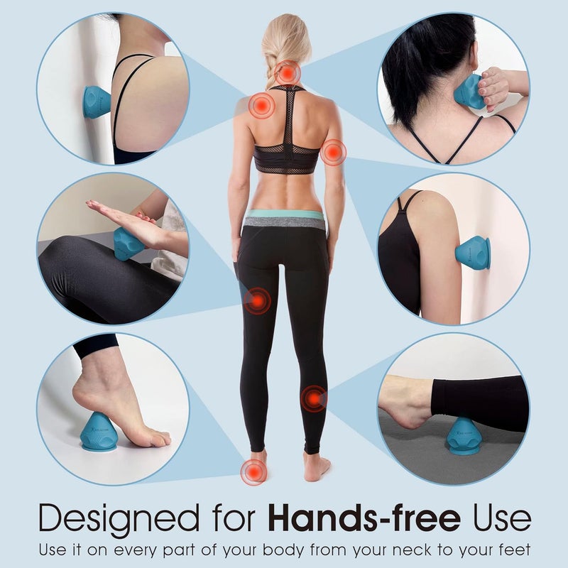 Solacium Mountable Massage Therapy Tool  MultiSurface Suction Cup Wall Massage Tool for Sore Muscles Myofascial Release Stress Relief Trigger Point and Deep Tissue Massage Light Blue - Image 2