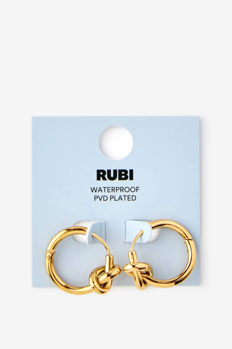 روبي Waterproof Mid Hoop Earring