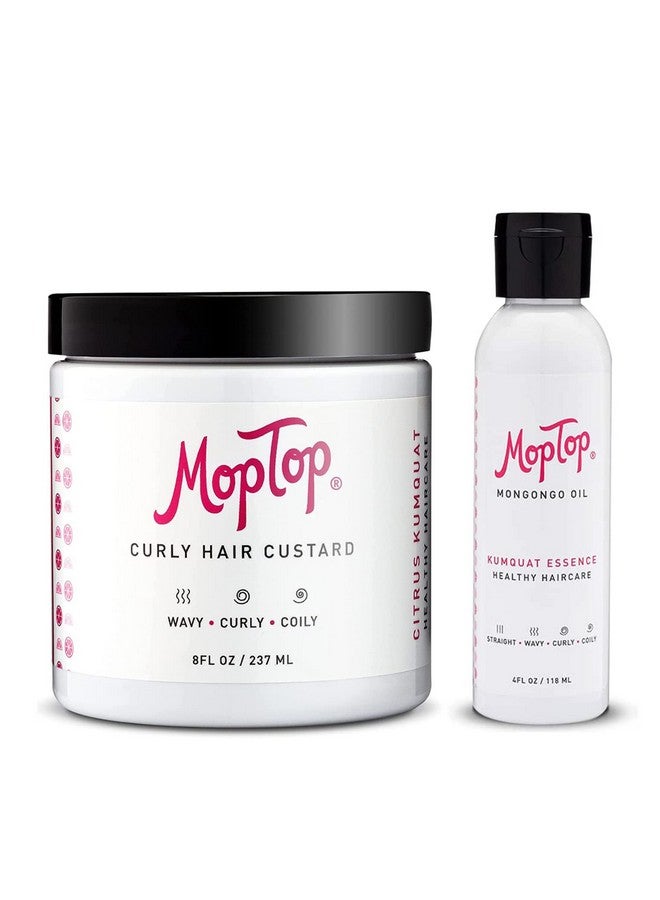 MopTop Curly Hair Gel + Mongongo Oil Curly Hair Bundle For Frizzfree Soft & Defined Curls No Crunch Or Flakes Natural Ingredients Works For Wavy Curly & Kinkycoily Hair Textures - Image 1