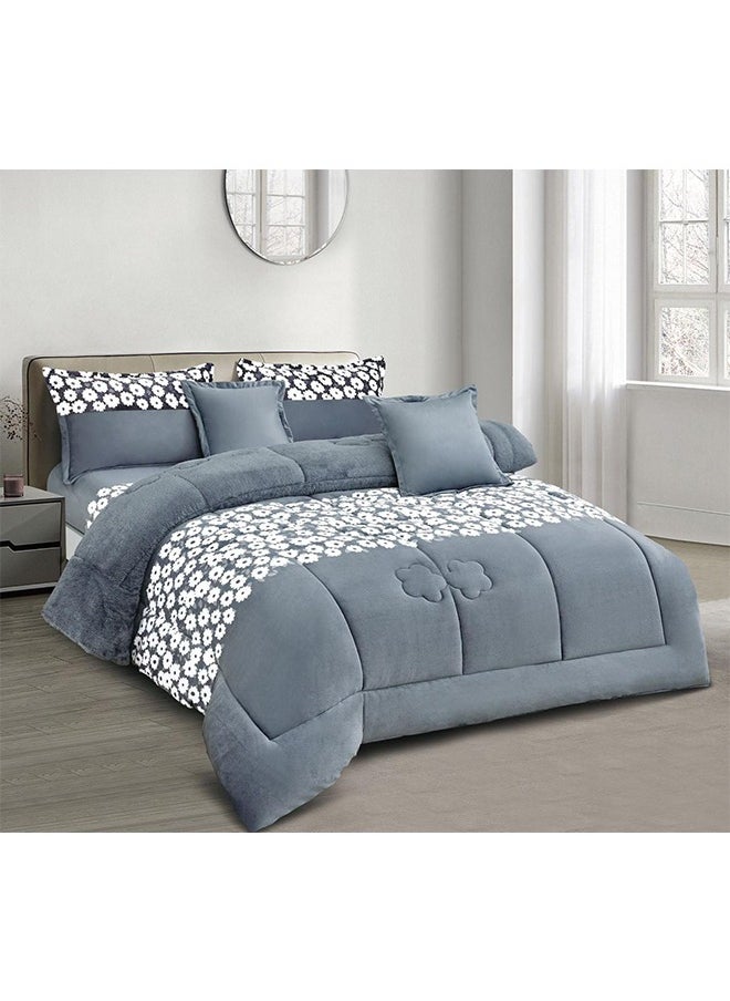 JCB CHIC - Queen Comforter Set 6 Pieces Bed in A Bag Queen Comforters Queen Size,Complete Bedding Sets with Comforter, Flat Sheet, Fitted Sheet and Pillowcases Shams(TYH-003) - Image 1