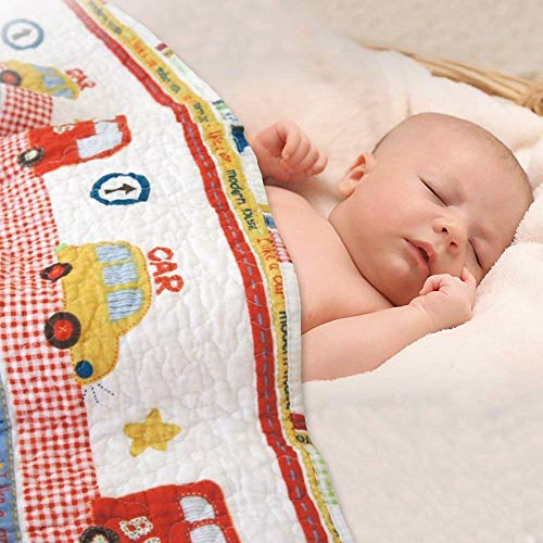 ABREEZE Coverlet Quilt Bedspread Mini-car Summer Air-Conditioning Quilt for Boys Blanket Toddler Nursery Quilted Blanket 43" X 51" - Image 2