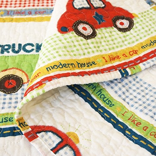 ABREEZE Coverlet Quilt Bedspread Mini-car Summer Air-Conditioning Quilt for Boys Blanket Toddler Nursery Quilted Blanket 43" X 51" - Image 4