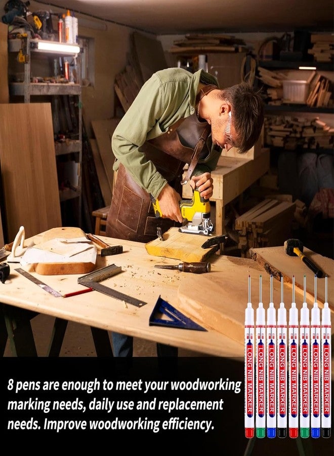Buildcon Deep Hole Marker Pen, Tracer Marker Pen, Carpenter Pencil, Long Nib Marker for Wood, Metal, Concrete, Professional Construction Tools, Industrial Use, DIY Projects (20) - Image 4