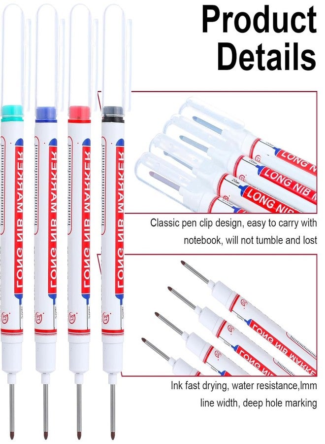 Buildcon Deep Hole Marker Pen, Tracer Marker Pen, Carpenter Pencil, Long Nib Marker for Wood, Metal, Concrete, Professional Construction Tools, Industrial Use, DIY Projects (20) - Image 3