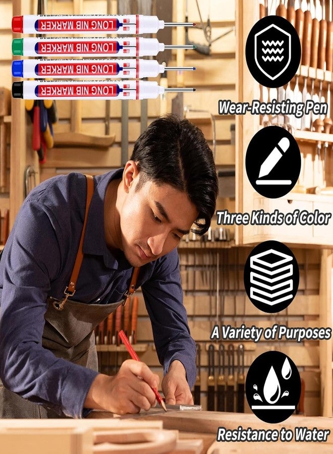 Buildcon Deep Hole Marker Pen, Tracer Marker Pen, Carpenter Pencil, Long Nib Marker for Wood, Metal, Concrete, Professional Construction Tools, Industrial Use, DIY Projects (20) - Image 5