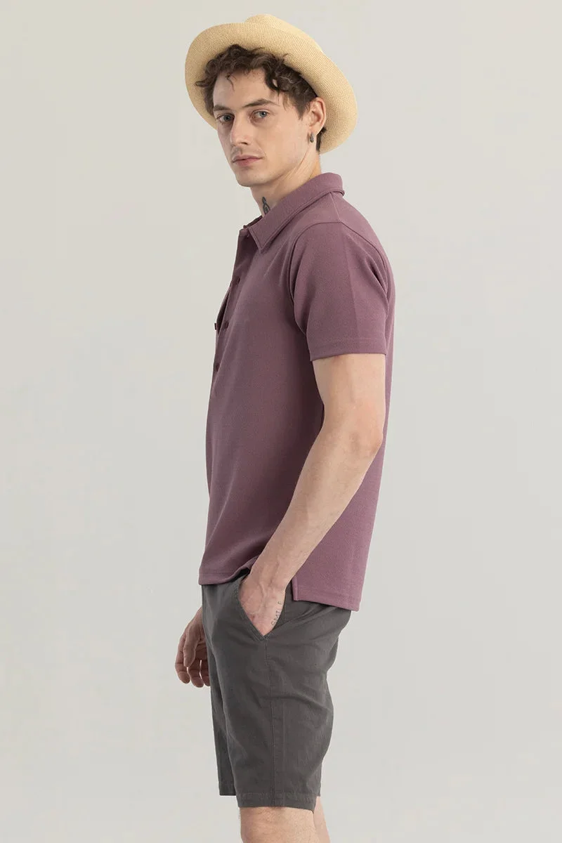 Snitch Mauve Poloshique Mauve Plain Polo T-Shirt for Men | Best Price UAE