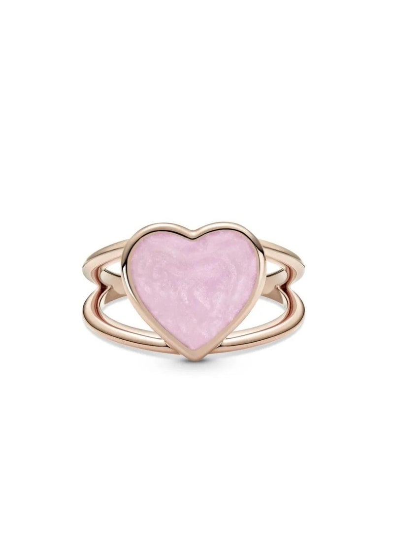DORA Pink Swirl Heart Statement Ring - Image 2