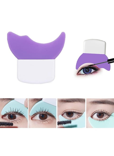 Beginner Novice Shield Applicator Guard Mascara Guard Eyeliner Stencils Eyelash Brush Tool, Multifunction Eyelash Eyeshadow Auxiliary Guard Pads, Upper Lower Eye Lash Mascara Guard Applicator(Purple)