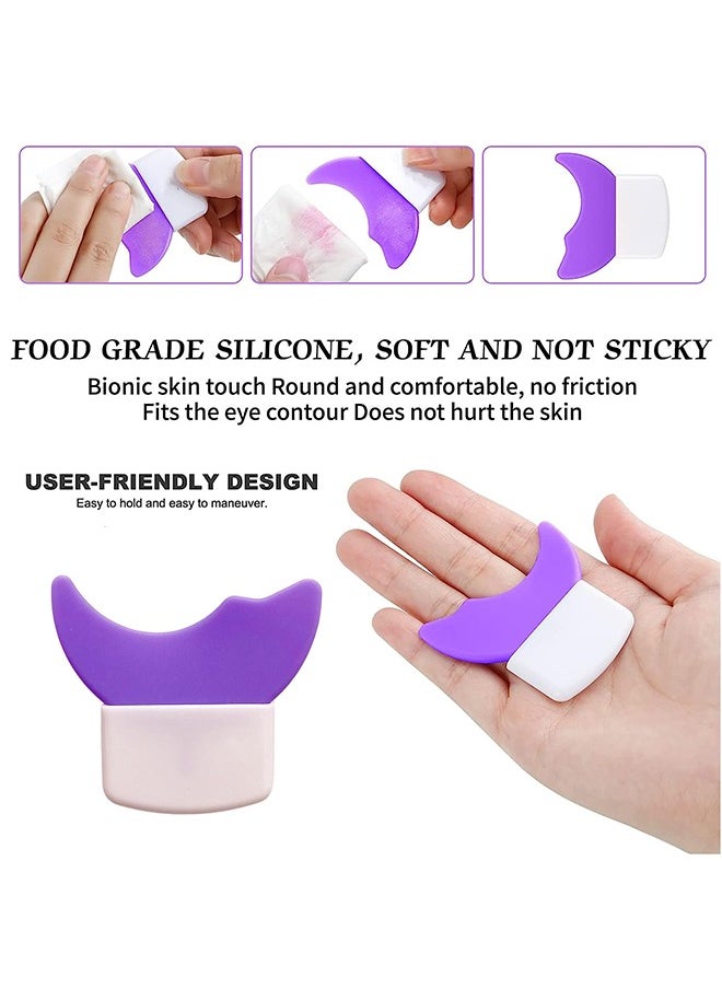 HS - Beginner Novice Shield Applicator Guard Mascara Guard Eyeliner Stencils Eyelash Brush Tool, Multifunction Eyelash Eyeshadow Auxiliary Guard Pads, Upper Lower Eye Lash Mascara Guard Applicator(Purple) - Image 1