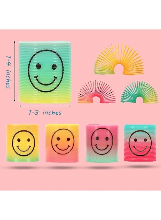 TOY GARDEN 24Pcs Rainbow Smiley Mini Spring Toys for Kids | Colorful Magic Coil Springs for Party Favors, Goody Bags, Return Gifts & Birthday Giveaways | Fun Spiral Slinky Toys Bulk Pack for Boys & Girls | Classroom Prizes & Pinata Fillers for Children - Image 4