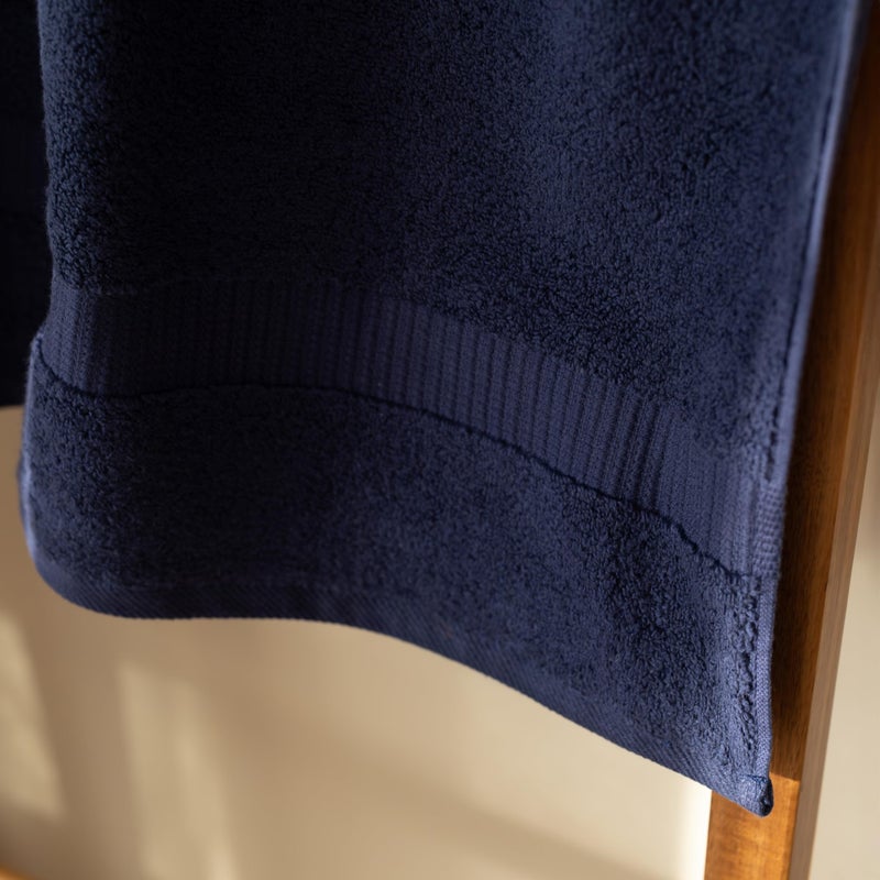 SALBAKOS 100% Turkish Cotton Bath Towel Set of 4 27x54 inch | Heirloom Quality | Hotel & Spa Collection | Ultra Soft, Super Absorbent, Long Lasting Bath Towels | Made in Turkey (Navy, 4 Bath Towels) - Image 3