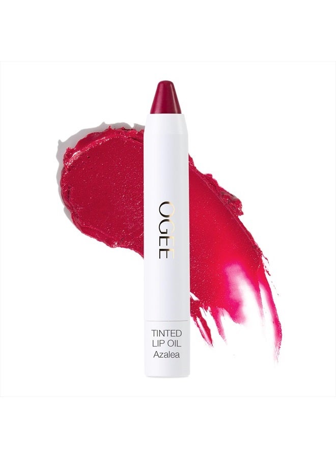 OGEE Tinted Sculpted Lip Oil - Lip Stain Made with 100% Organic Coconut Oil, Jojoba Oil, and Vitamin E - Best as Lip Balm, Lip Color or Lip Treatment - AZALEA - Image 1