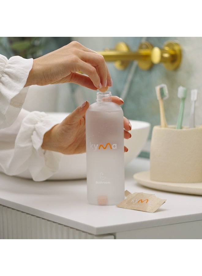 kyma Kyma Non-Toxic Bathroom Cleaner Single Kit, 1 Refillable Bottle + 1 Bathroom Refill, 500ml (Makes 1x 500ml Bottle of Bathroom Cleaner), Non-Toxic, Eco Friendly, Removes Limescale & Dirt, Cleans Powerfully - Image 3
