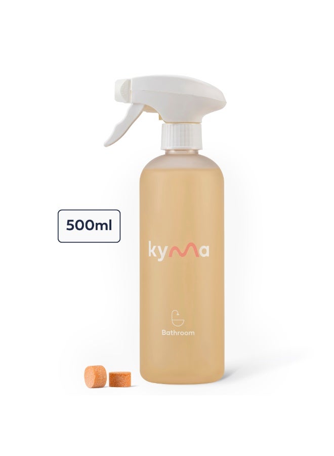 kyma Non-Toxic Bathroom Cleaner Single Kit, 1 Refillable Bottle + 1 Bathroom Refill, 500ml (Makes 1x 500ml Bottle of Bathroom Cleaner), Non-Toxic, Eco Friendly, Removes Limescale & Dirt, Cleans Powerfully - Image 2