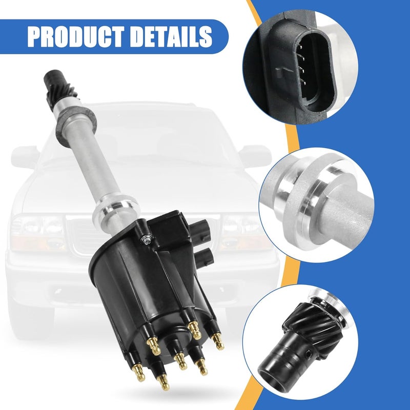 JDMSPEED Ignition Distributor With Cap & Rotor Replacement For Chevy Astro C1500 C2500 K1500 S10 Caprice Replacement For GMC Caballero G1500 Jimmy Replace 606-02330 10482827 1103837 1103725 HEI Distributor - Image 5