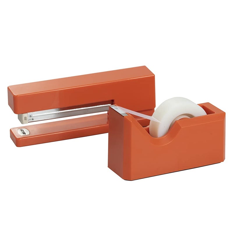JAM PAPER Office Desk Sets 1 Stapler 1 Tape Dispenser Orange 2Pack