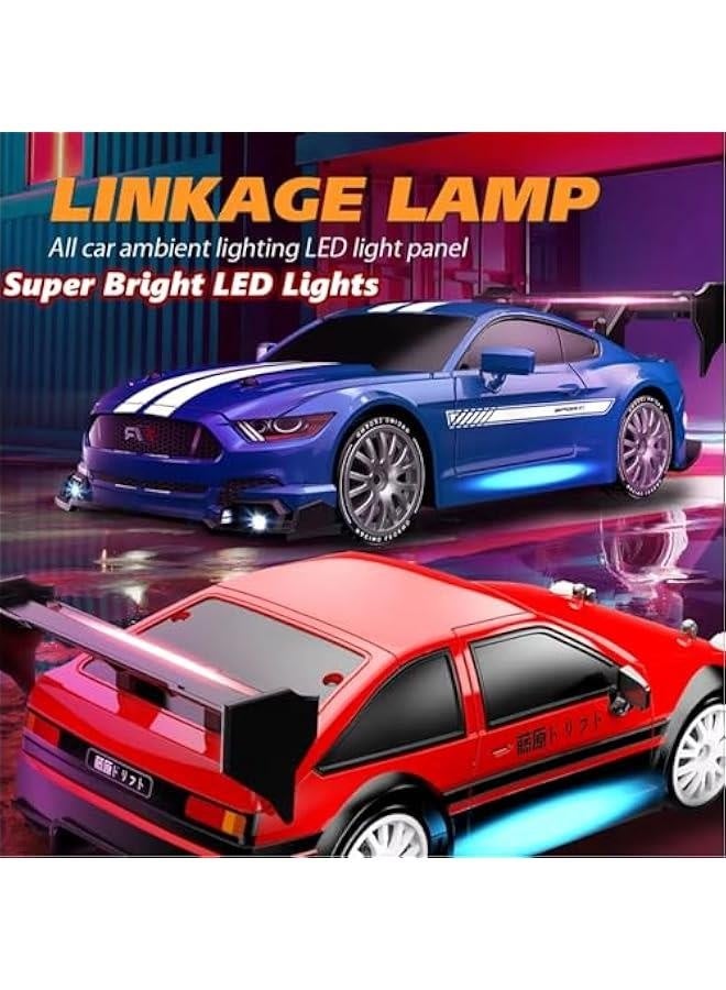 1:24 Scale RC Drift Car 4WD 2.4GHz 30KM/H High Speed Racing Sport Toy Car with LED Lights, Racing and Drift Wheels (8602-White)  - Image 4
