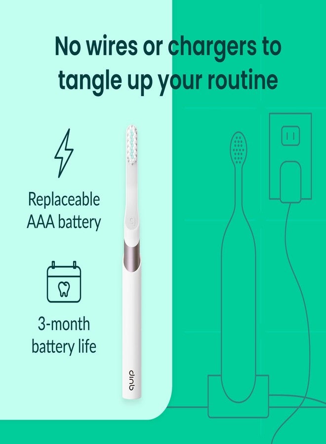 Quip Metal Sonic Electric Toothbrush for Adults - Time Travel & Soft Bristles with Travel Case & Replacement Brush Head - 3 Month Battery Life, Dusk Plum - Image 4
