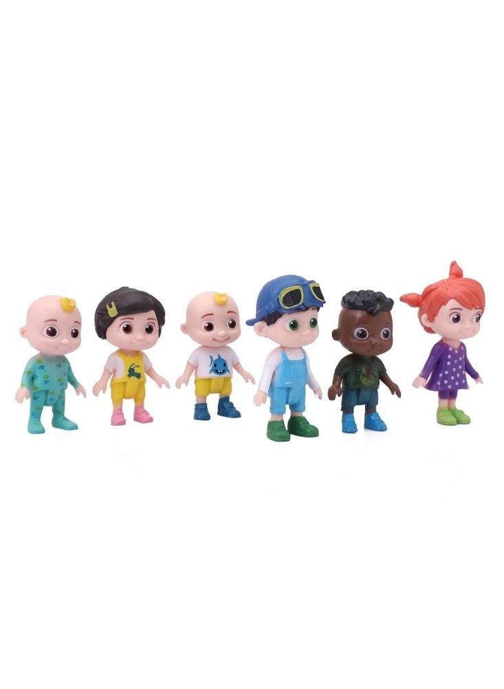 Premium Cocomelon Family & Friends Figure Set – Multicolor Kids Character Toys Pack (6 Pcs) - Image 1