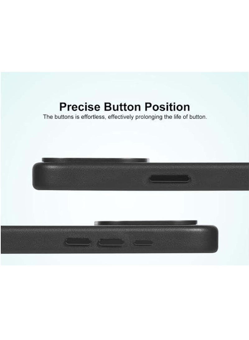 Techie غطاء خلفي جلدي مغناطيسي ماجسيف لآبل آيفون 15 برو ماكس مع تبطين مايكروفايبر - أسود - Image 5