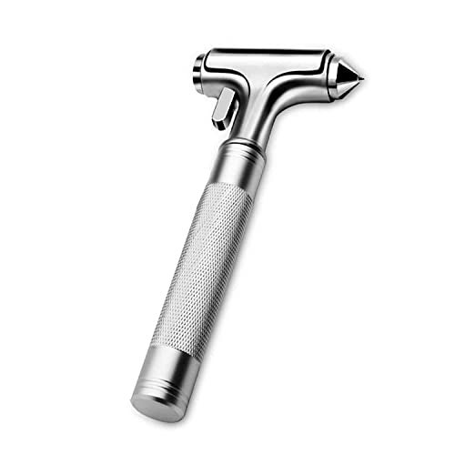 STORE 2508 Store2508 Premium Car Glass Breaker with Seat Belt Cutter Automotive Safety Hammer Emergency Escape Tool Car Auto Accessory Metal Window Hammer Vehicle Hard Aluminium Alloy Head (Silver Pack of 1) - Image 1