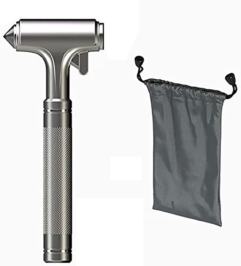 STORE 2508 Store2508 Premium Car Glass Breaker with Seat Belt Cutter Automotive Safety Hammer Emergency Escape Tool Car Auto Accessory Metal Window Hammer Vehicle Hard Aluminium Alloy Head (Silver Pack of 1) - Image 3